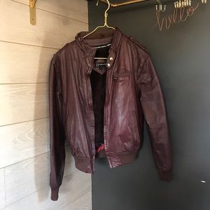 Members Only Leather Bomber Zip in Vest Size 44/L